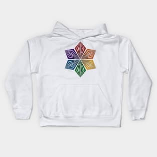 LGBTQ Rainbow Pride Flag Colored Geometric Starburst Kids Hoodie